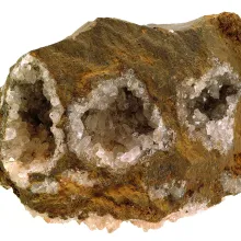 Géode de quartz et limonite