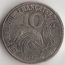 10 francs Génie de la Bastille 1986