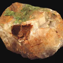 Pyromorphite sur quartz - Les Farges