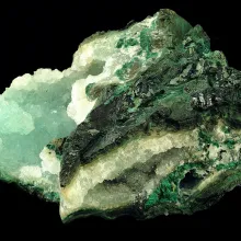 Chrysocolle, malachite et quartz